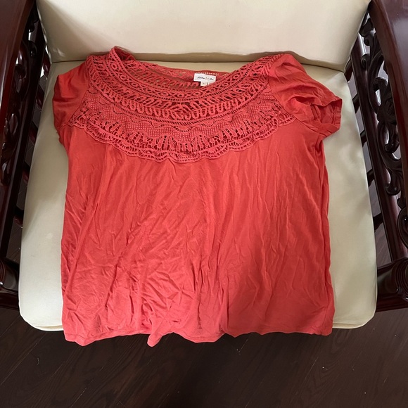 NWT Anthropologie orange shirt size L - Picture 1 of 4